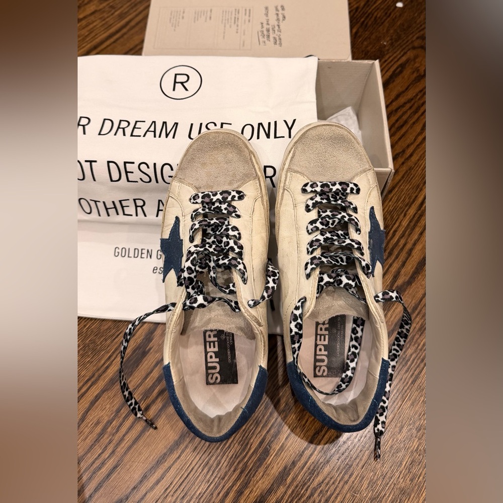 Golden Goose Suede Toe Leopard leather Sneakers 37